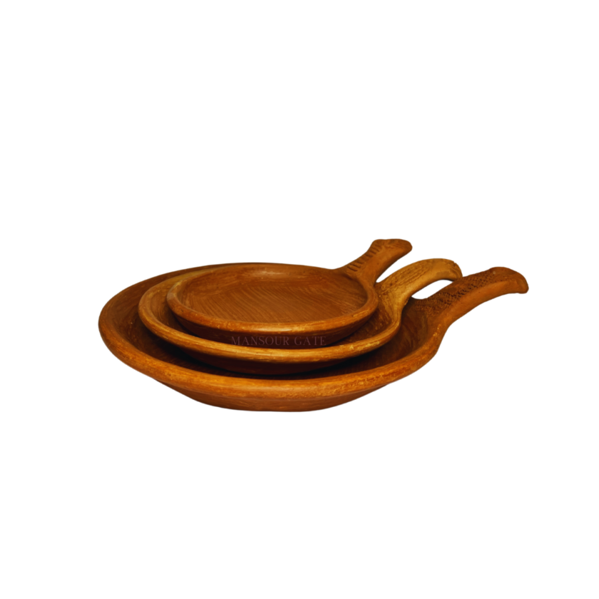 Handmade Clay Skillet Set, Unglazed Terracotta Pan/ Griddle