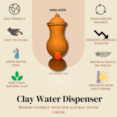 Unglazed Handmade Clay Water Dispenser