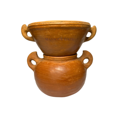 Unglazed Clay Steamer Pot and Basket