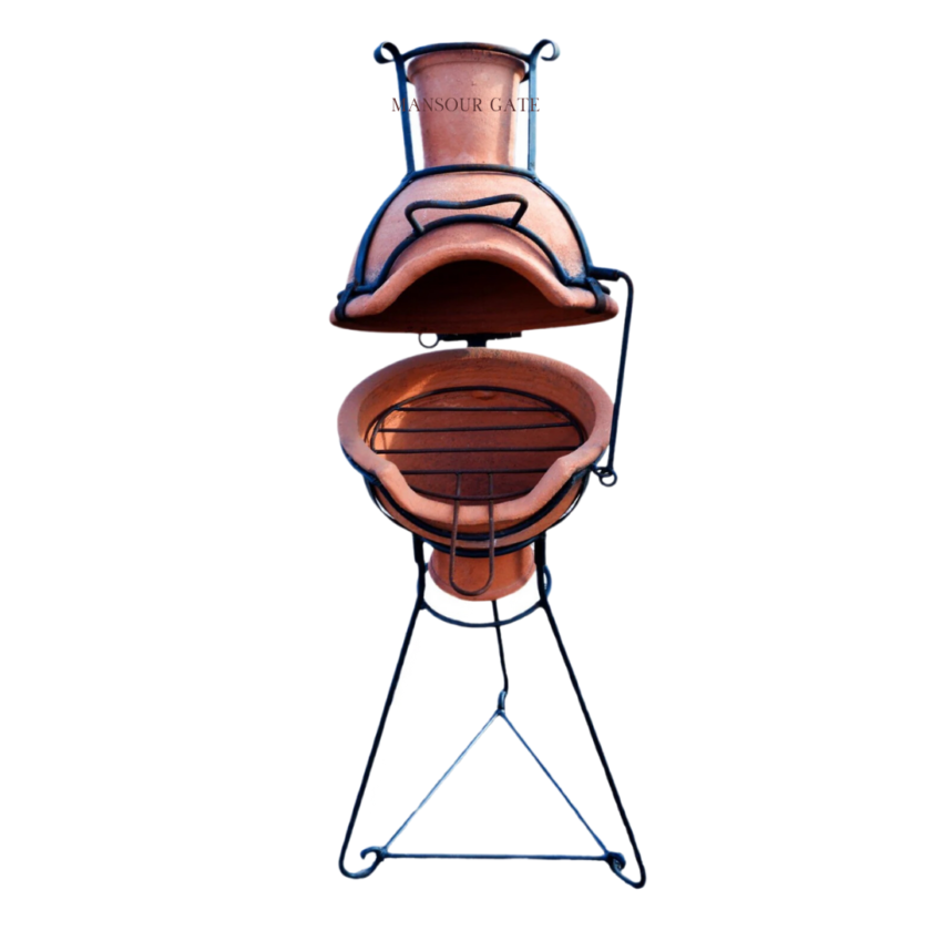 Terracotta Barbecue Grill and Clay Chiminea