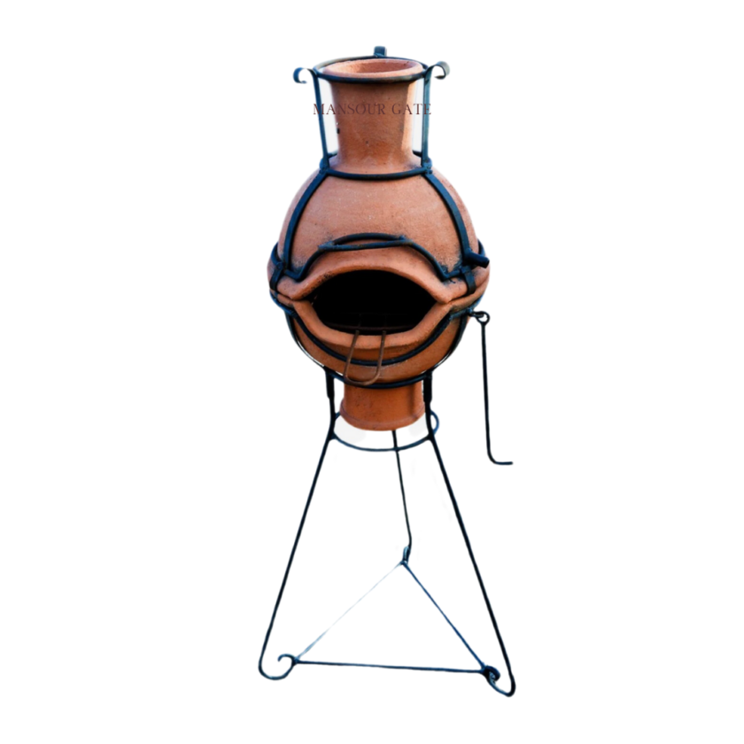 Terracotta Barbecue Grill and Clay Chiminea