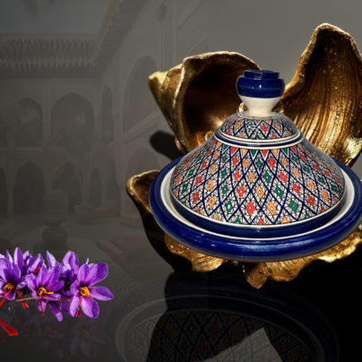 Mansour Gate HandCrafted and hand painted Tagine - Limited edition