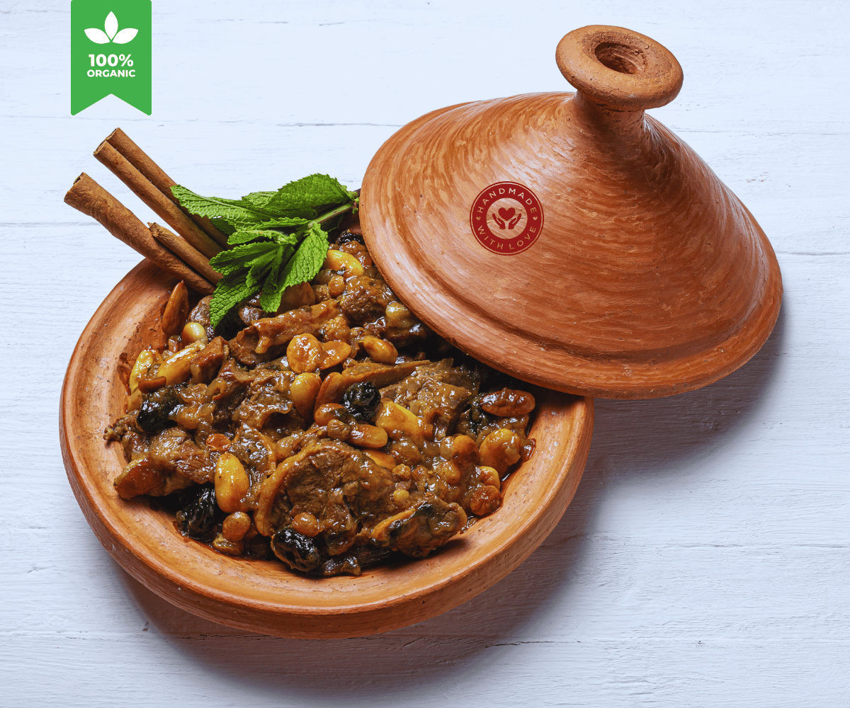 Premium Handmade Unglazed Moroccan Clay Tagine pot